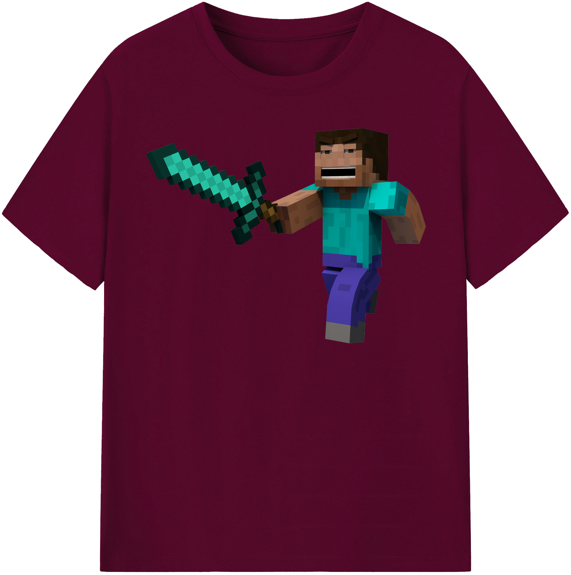 （画像用） マインクラフト ブロックの世界 Minecraft MC Block world レディースカジュアルプリントTシャツ（綿100％）
